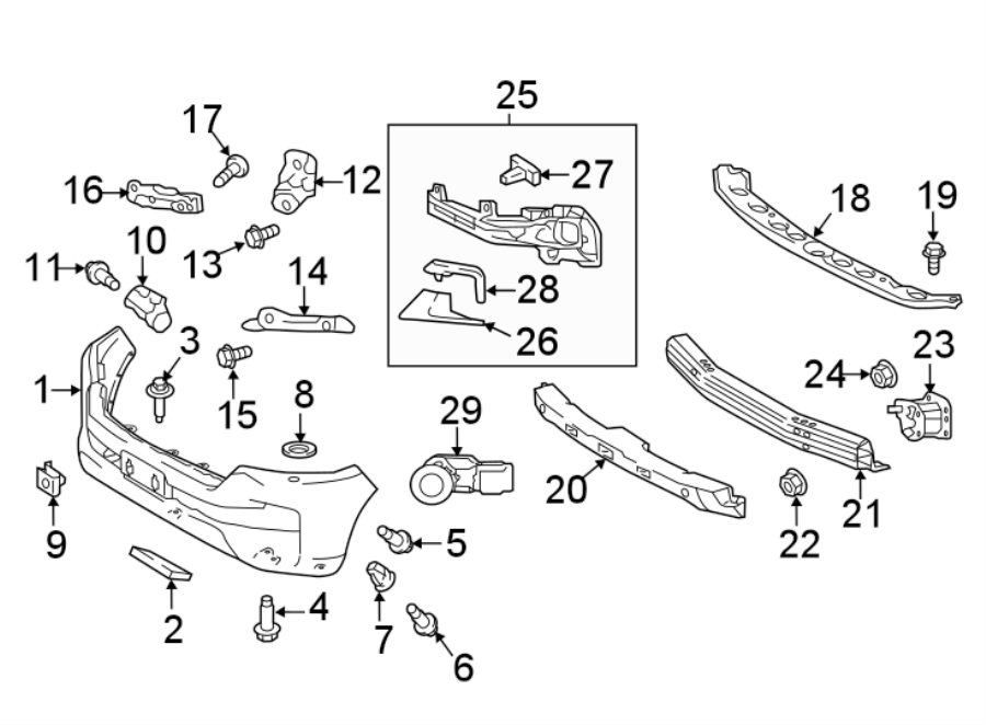 Diagram FRONT BUMPER. BUMPER & COMPONENTS. for your 2017 Toyota Land Cruiser   