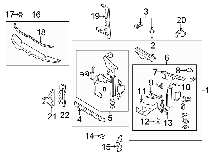 Diagram RADIATOR SUPPORT. for your 2015 Toyota Land Cruiser 5.7L i-Force V8 A/T 4WD Base Sport Utility 