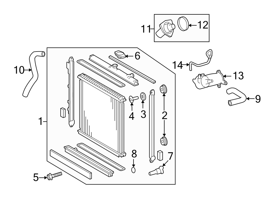 Diagram Seats & tracks. Radiator & components. for your 2019 Toyota Tundra  1794 Edition Crew Cab Pickup Fleetside 