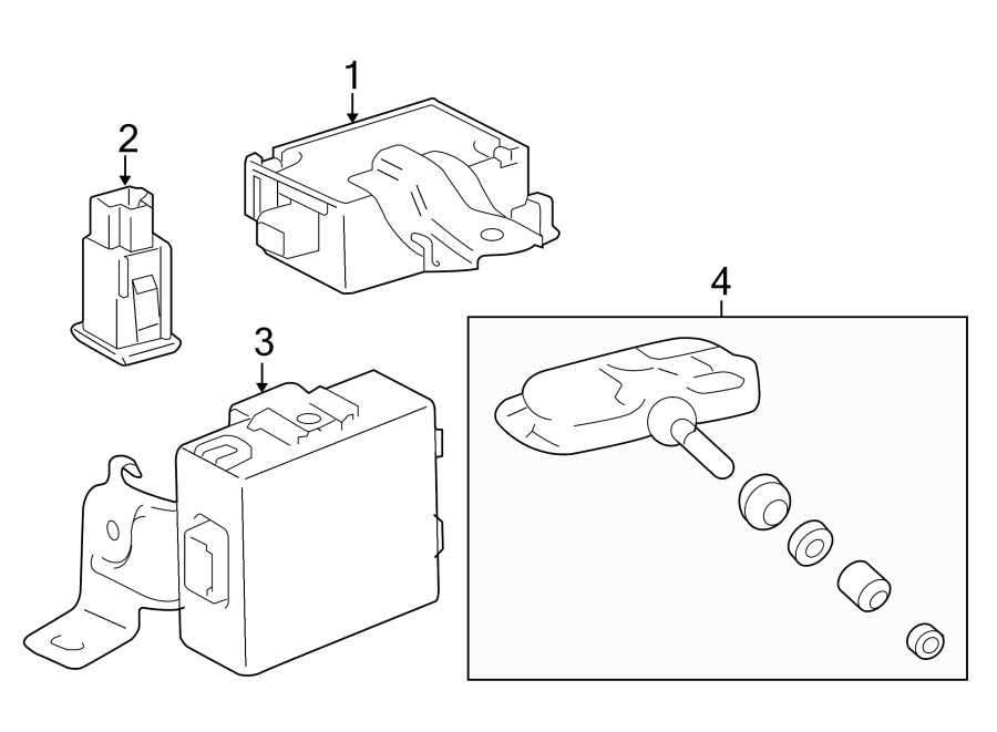 Diagram TIRE PRESSURE MONITOR COMPONENTS. for your 2018 Toyota Corolla   