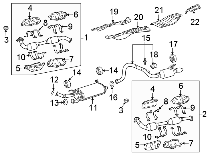 Diagram EXHAUST SYSTEM. EXHAUST COMPONENTS. for your 2007 Toyota Matrix   