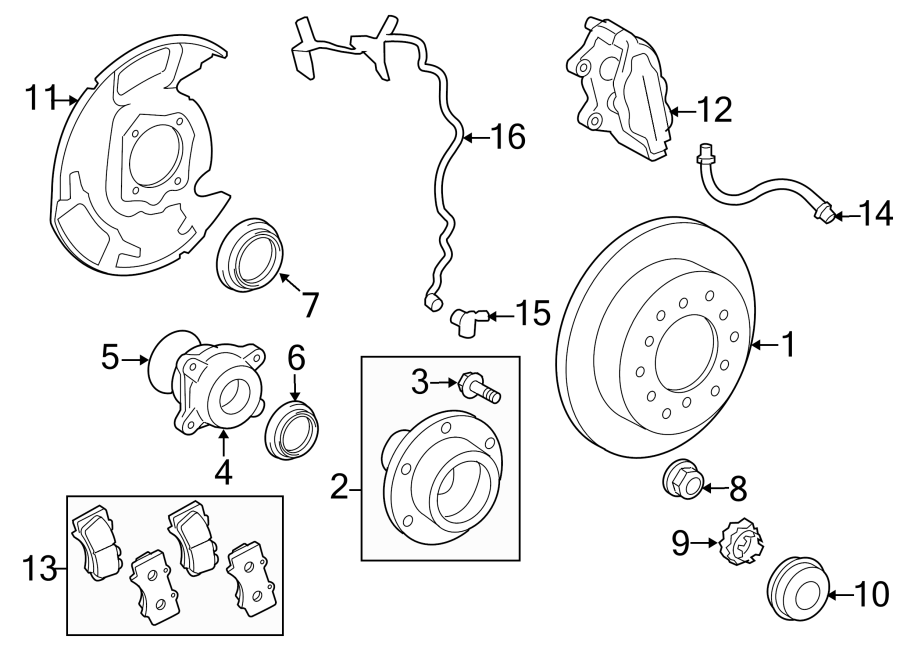 Diagram FRONT SUSPENSION. BRAKE COMPONENTS. for your 2017 Toyota Land Cruiser   