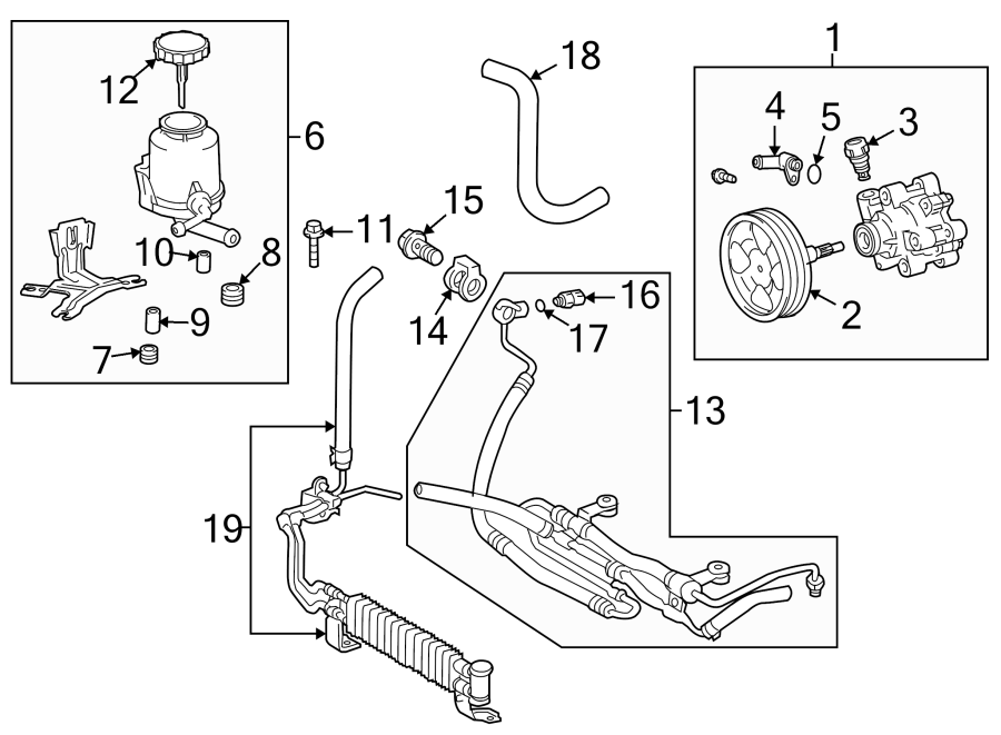 Diagram STEERING GEAR & LINKAGE. POWER STEERING PUMP & COOLER LINES. for your Toyota Land Cruiser  