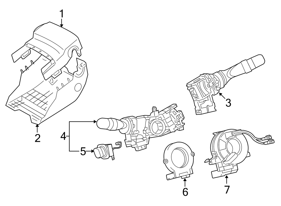 Diagram STEERING COLUMN. SHROUD. SWITCHES & LEVERS. for your 2009 Toyota Sequoia 5.7L i-Force V8 A/T RWD SR5 Sport Utility 