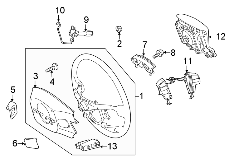 Diagram STEERING WHEEL & TRIM. for your 2020 Toyota Sequoia   