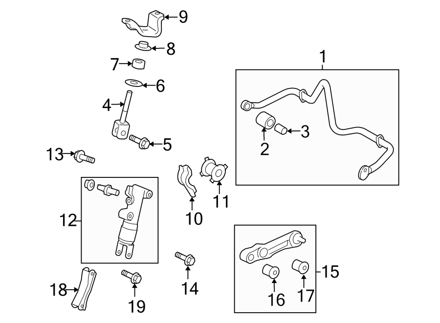 Diagram REAR SUSPENSION. STABILIZER BAR & COMPONENTS. for your 2021 Toyota Land Cruiser   