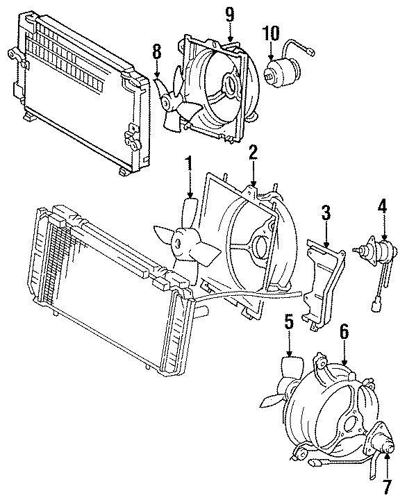 Diagram COOLING FAN. for your 1999 Toyota Corolla   