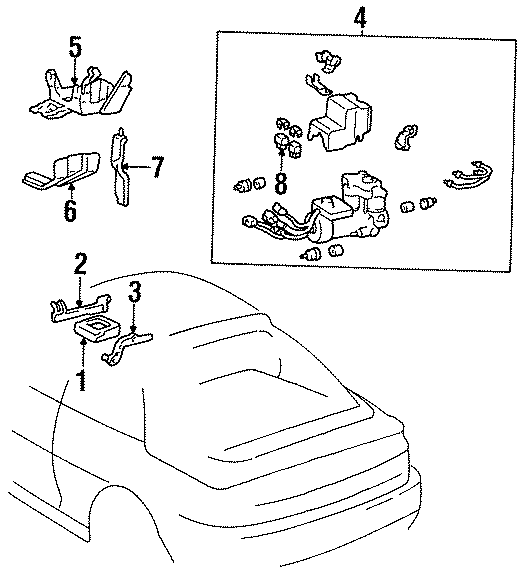 Diagram ELECTRICAL. ABS COMPONENTS. for your 2020 Toyota Corolla   