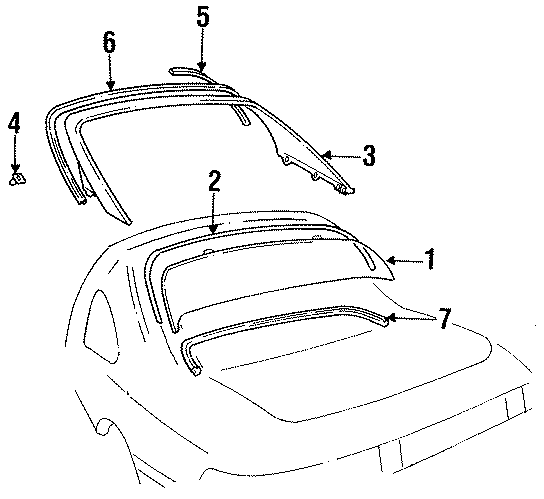 Diagram BACK GLASS. REVEAL MOLDINGS. for your 2010 Toyota Tacoma 4.0L V6 M/T RWD Pre Runner Extended Cab Pickup Fleetside 