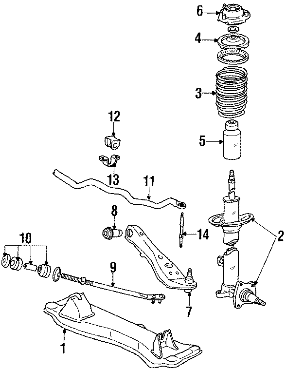 Diagram WHEELS & FRONT SUSPENSION. for your 1995 Toyota Tacoma   