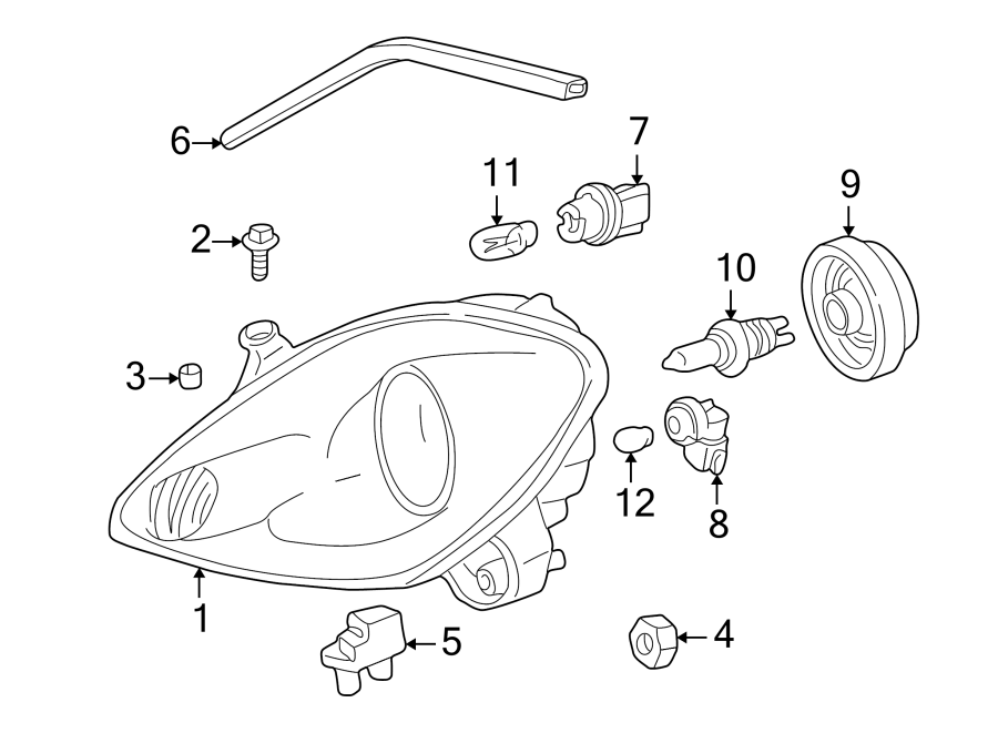 Diagram FRONT LAMPS. HEADLAMP COMPONENTS. for your Toyota MR2 Spyder  