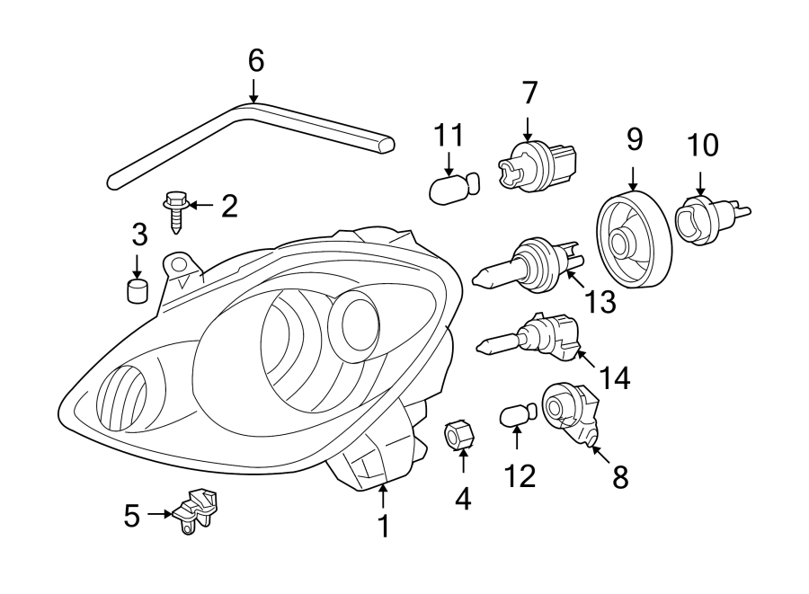 Diagram FRONT LAMPS. HEADLAMP COMPONENTS. for your 2001 Toyota 4Runner   