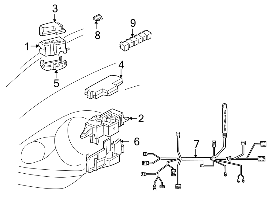 Diagram ELECTRICAL COMPONENTS. for your 2007 Toyota Corolla  CE SEDAN 