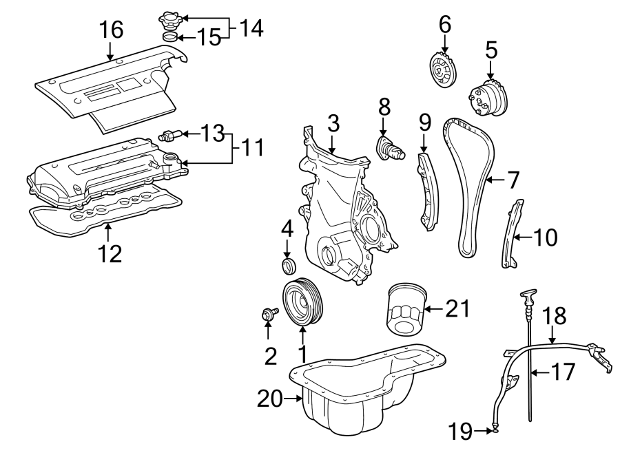 Diagram ENGINE / TRANSAXLE. ENGINE PARTS. for your 2010 Toyota Tacoma  Pre Runner Standard Cab Pickup Fleetside 