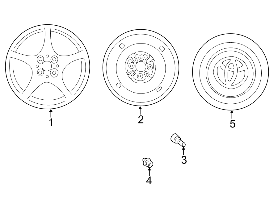 Diagram WHEELS. COVERS & TRIM. for your 2018 Toyota Prius   