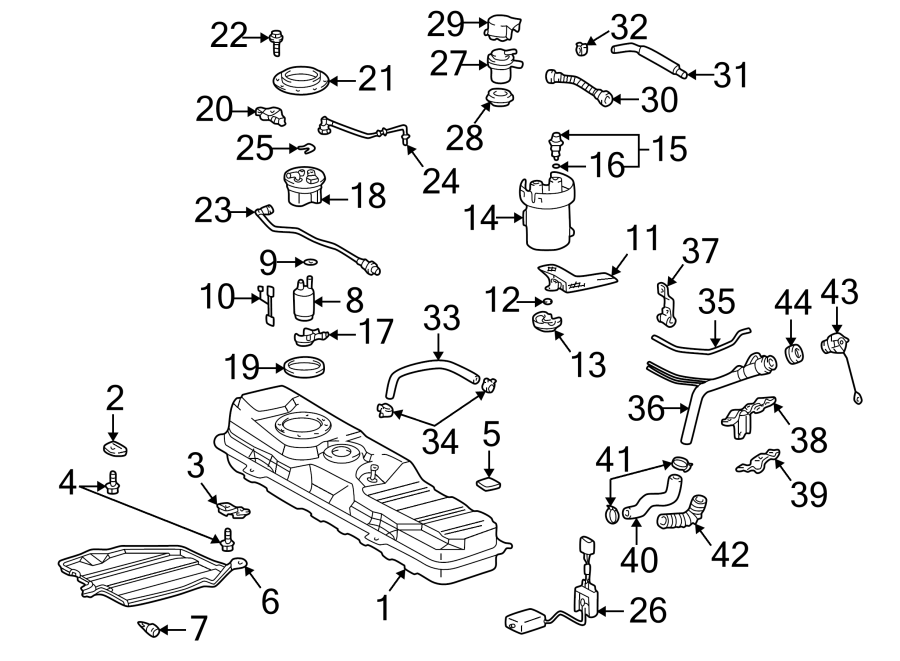 Diagram FUEL SYSTEM COMPONENTS. for your Toyota Prius Prime  