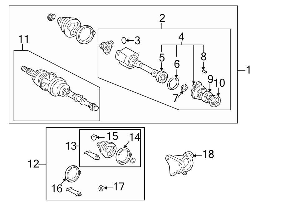 Diagram REAR SUSPENSION. AXLE SHAFT. for your 2020 Toyota Corolla   