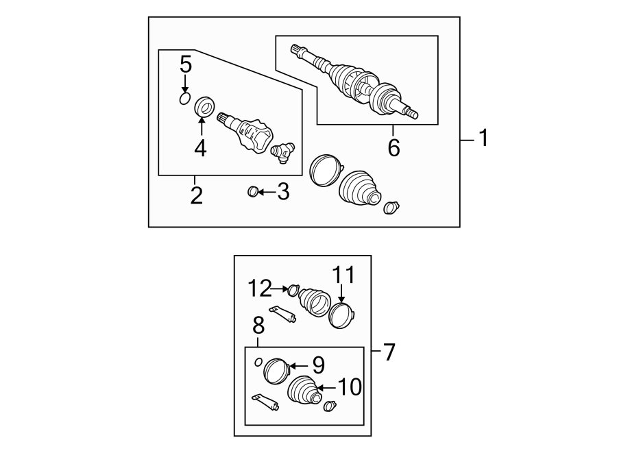 Diagram REAR SUSPENSION. AXLE SHAFT. for your 2020 Toyota Corolla   