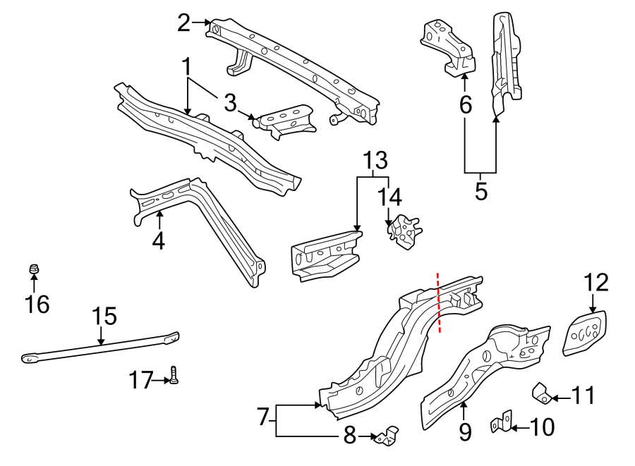 Diagram REAR BODY & FLOOR. REAR FLOOR & RAILS. for your 2024 Toyota Prius Prime   