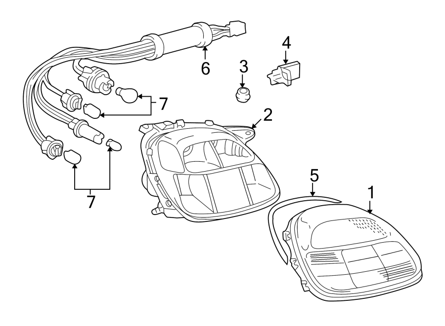 Diagram REAR LAMPS. COMBINATION LAMPS. for your Toyota MR2 Spyder  