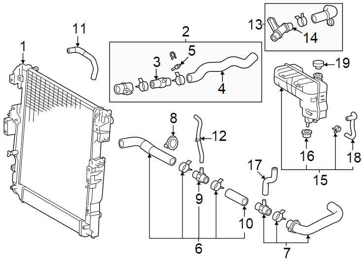 Diagram Radiator & components. for your 2009 Toyota Tundra  Limited Crew Cab Pickup Fleetside 