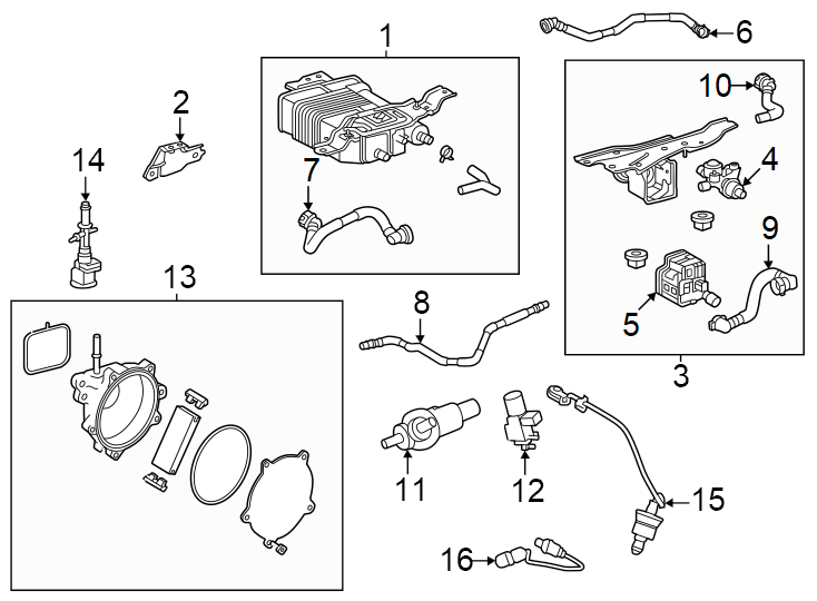 Diagram Emission system. Emission components. for your 2022 Toyota Tundra  SR Crew Cab Pickup Fleetside 