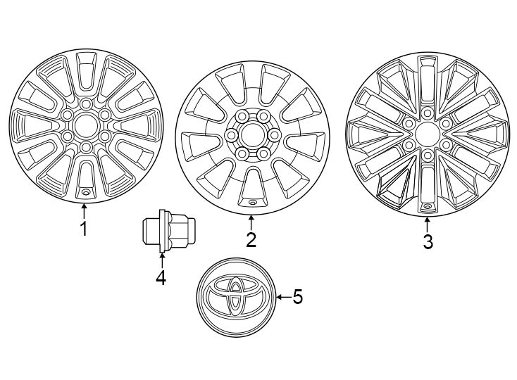 Diagram Wheels. for your 2016 Toyota Avalon  LIMITED SEDAN 