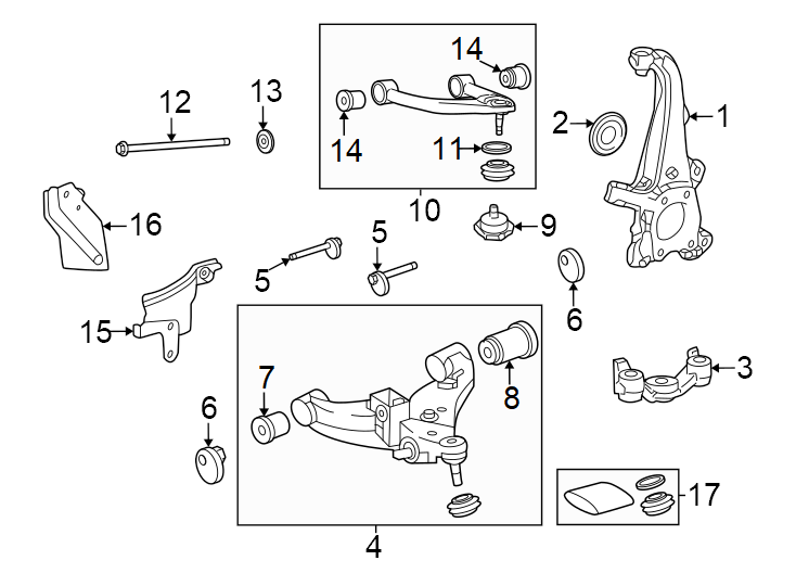 Diagram Front suspension. Suspension components. for your 2024 Toyota Corolla   