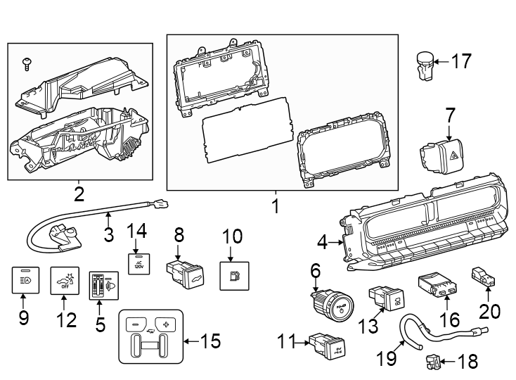 Diagram Instrument panel. Cluster & switches. for your 2011 Toyota RAV4 2.5L A/T 4WD Limited Sport Utility 