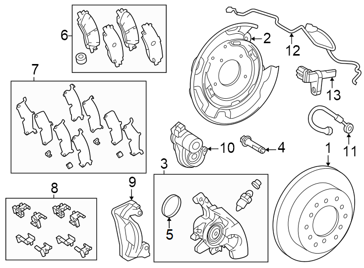 Diagram Rear suspension. Brake components. for your Toyota Tacoma  