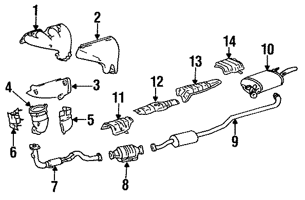 Diagram EXHAUST SYSTEM. EXHAUST COMPONENTS. for your 2002 Toyota 4Runner   