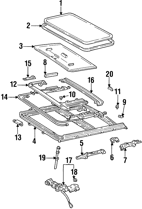 Diagram SUNROOF. for your 2003 Toyota Avalon   