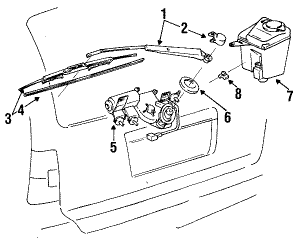 Diagram LIFT GATE. WIPER & WASHER COMPONENTS. for your 2015 Toyota Tacoma   