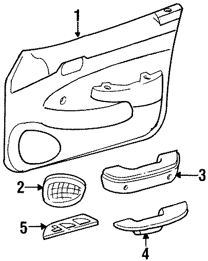 Diagram FRONT DOOR. INTERIOR TRIM. for your 1995 Toyota Corolla   