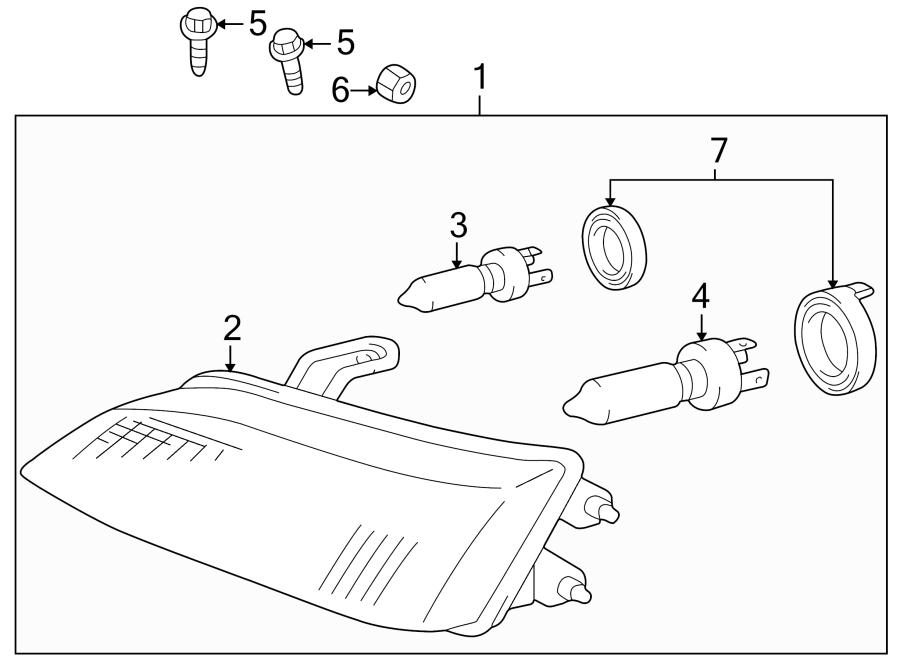 Diagram FRONT LAMPS. HEADLAMP COMPONENTS. for your 2021 Toyota Mirai   