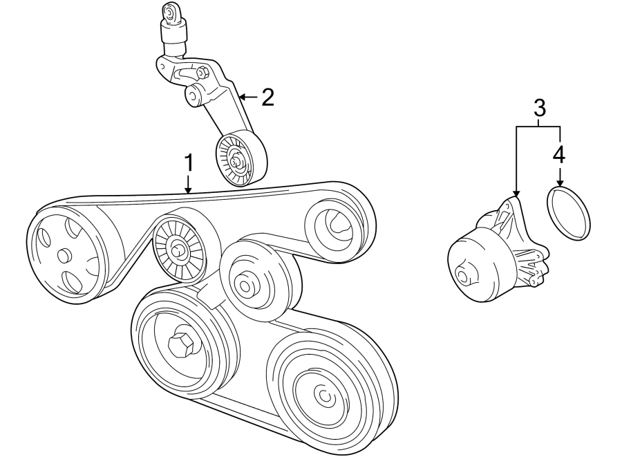 Diagram BELTS & PULLEYS. WATER PUMP. for your 1995 Toyota Tacoma  SR5 Extended Cab Pickup Fleetside 