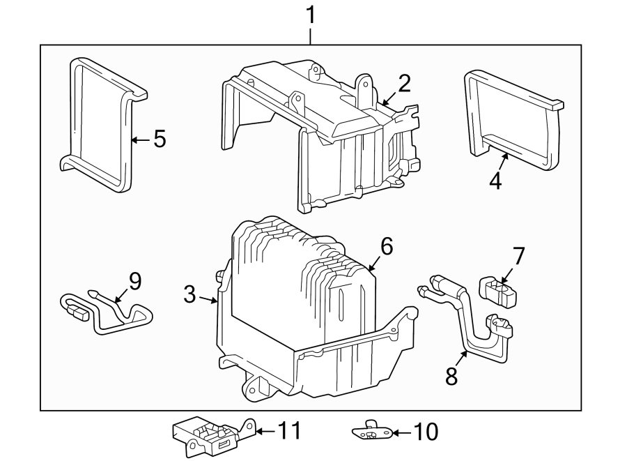 Diagram AIR CONDITIONER & HEATER. EVAPORATOR COMPONENTS. for your 2017 Toyota Highlander  Limited Sport Utility 