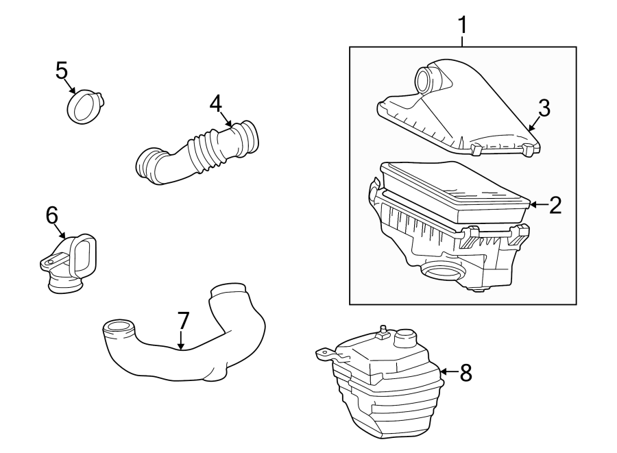 Diagram ENGINE / TRANSAXLE. AIR INTAKE. for your 2015 Toyota Camry  Hybrid SE Sedan 