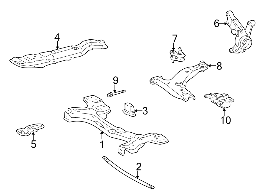 Diagram FRONT SUSPENSION. SUSPENSION COMPONENTS. for your 2023 Toyota Tacoma   