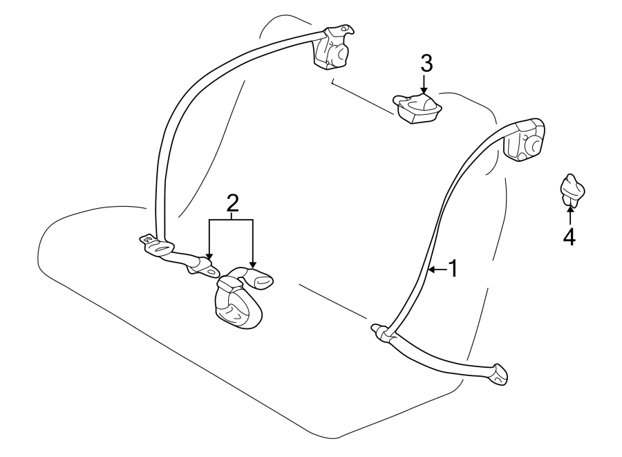 Diagram RESTRAINT SYSTEMS. REAR SEAT BELTS. for your 2013 Toyota FJ Cruiser   