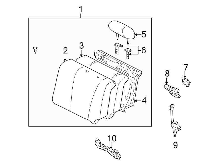 Diagram SEATS & TRACKS. REAR SEAT COMPONENTS. for your 2001 Toyota Corolla 1.8L A/T S SEDAN 