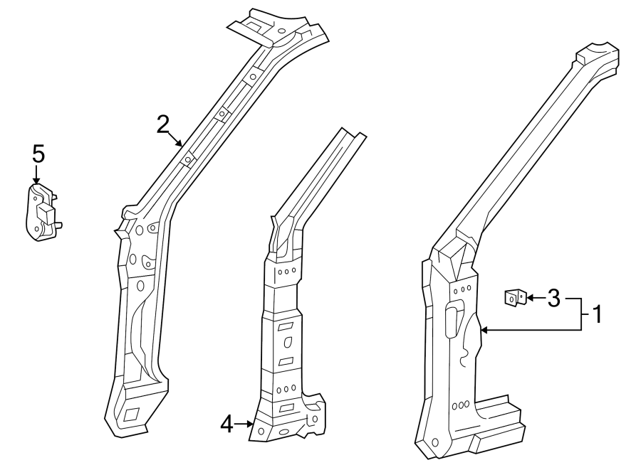 Diagram PILLARS. ROCKER & FLOOR. HINGE PILLAR. for your 2021 Toyota Venza   