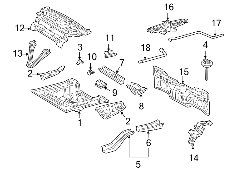 Diagram REAR BODY & FLOOR. for your 2010 Toyota Sienna  LE Mini Passenger Van 