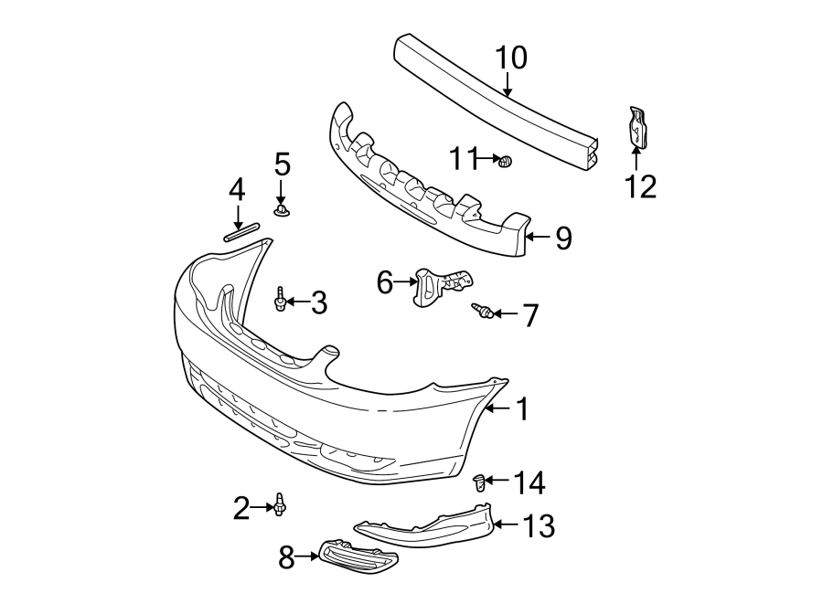 Diagram FRONT BUMPER. BUMPER & COMPONENTS. for your 2005 Toyota RAV4   