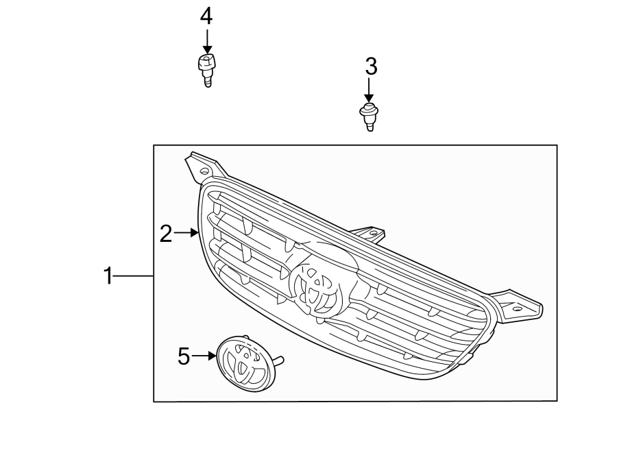 Diagram GRILLE & COMPONENTS. for your 1990 Toyota Corolla   