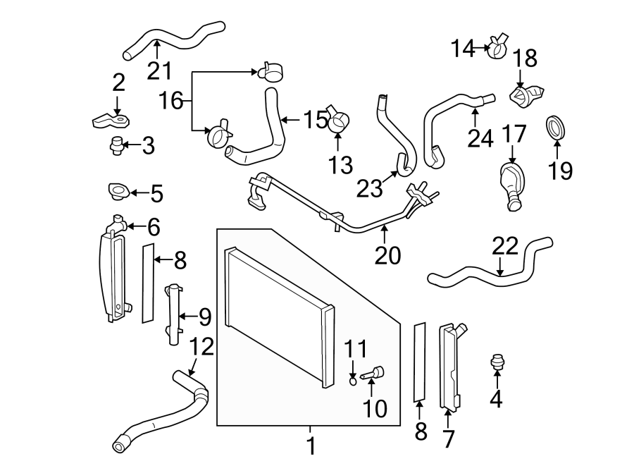 Diagram RADIATOR & COMPONENTS. for your 2015 Toyota Tundra  Limited Crew Cab Pickup Fleetside 