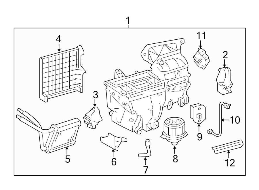 Diagram AIR CONDITIONER & HEATER. HEATER COMPONENTS. for your 2014 Toyota Tundra 4.6L V8 A/T 4WD SR Standard Cab Pickup Fleetside 