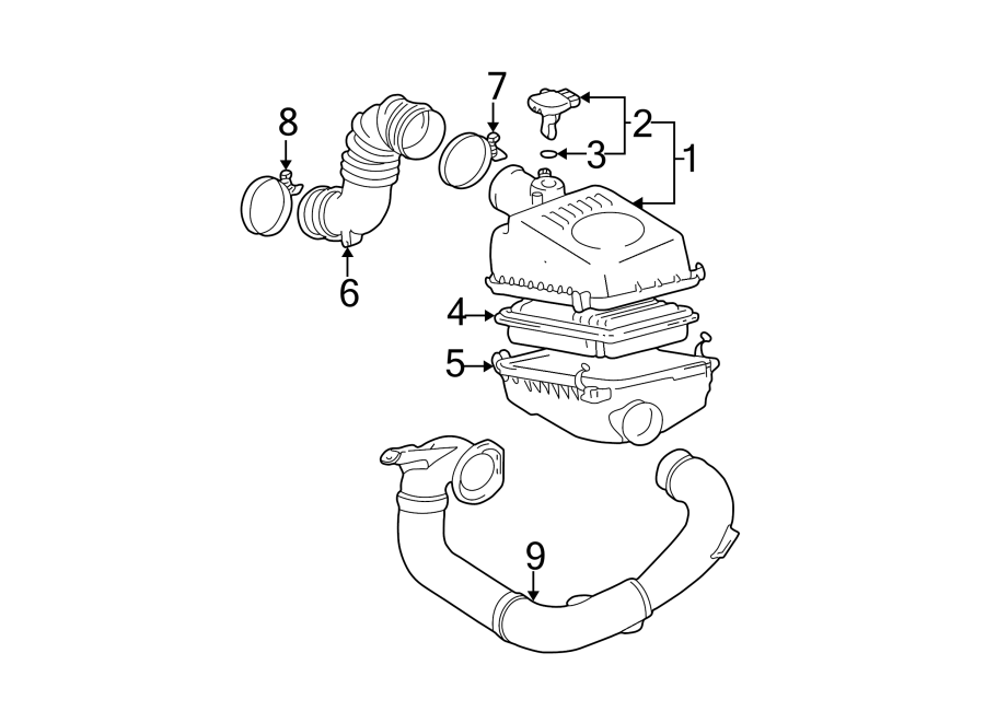 Diagram ENGINE / TRANSAXLE. AIR INTAKE. for your Toyota Tacoma  