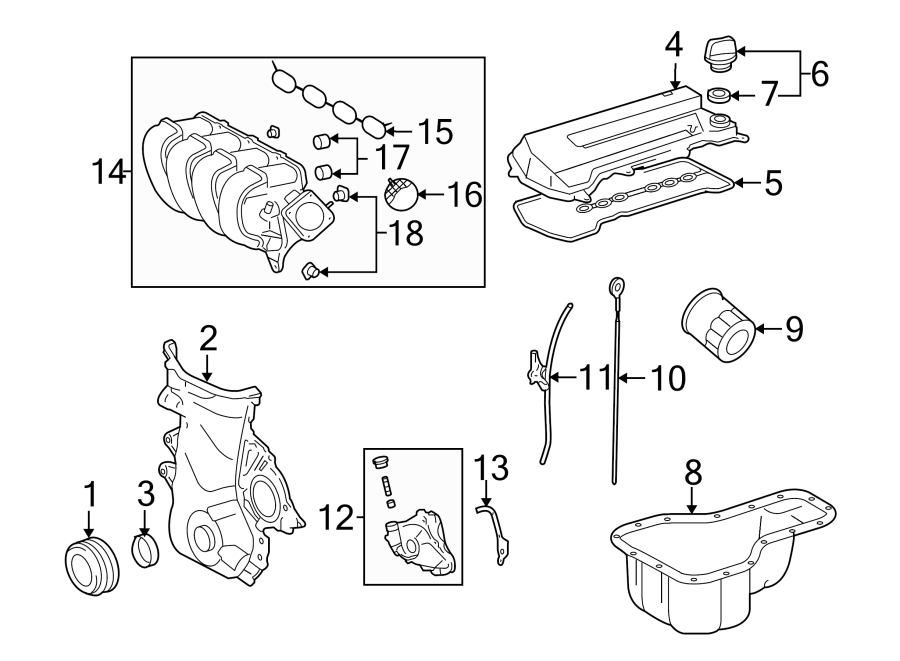 Diagram ENGINE / TRANSAXLE. ENGINE PARTS. for your 2023 Toyota 4Runner   