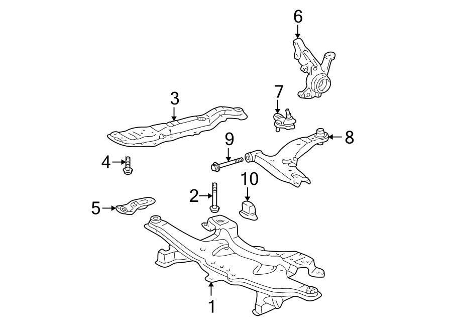 Diagram FRONT SUSPENSION. SUSPENSION COMPONENTS. for your Toyota